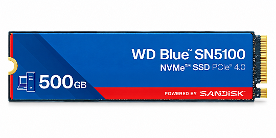 500 GB WD BLUE SN5100 PCI-4.0 6600 MB/S 5600 MB/S M2 SSD WDS500G5B0E