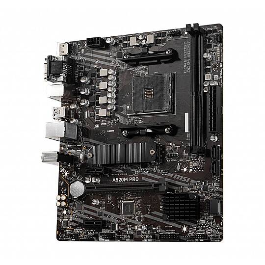 A520M PRO AM4 DDR4 4600(OC) VGA DVI HDMI M.2 USB3.2 mATX Anakart - 3