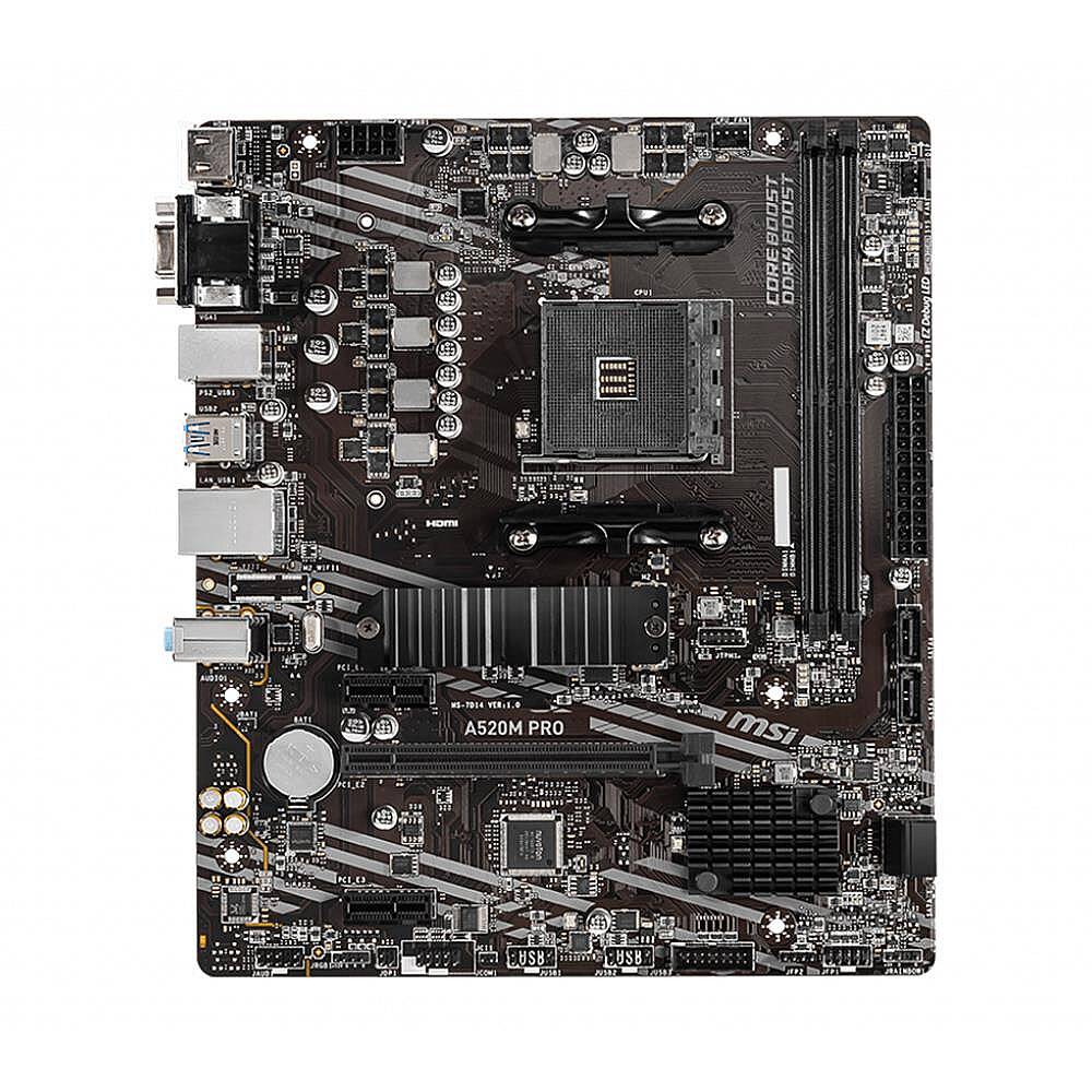 A520M PRO AM4 DDR4 4600(OC) VGA DVI HDMI M.2 USB3.2 mATX Anakart - 2