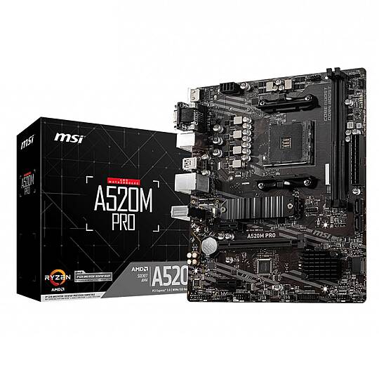 A520M PRO AM4 DDR4 4600(OC) VGA DVI HDMI M.2 USB3.2 mATX Anakart