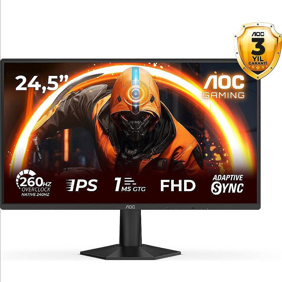 AOC 25G50Z2 23,8" 260Hz FreeSync 0,3ms Full HD HDR10 Fast IPS Oyuncu Monitörü - 1