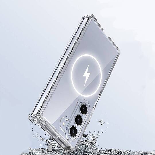 Galaxy Z Fold 6 Kılıf M-safe Şarj Özellikli Şeffaf Sert PC Zore Embos Kapak - 3