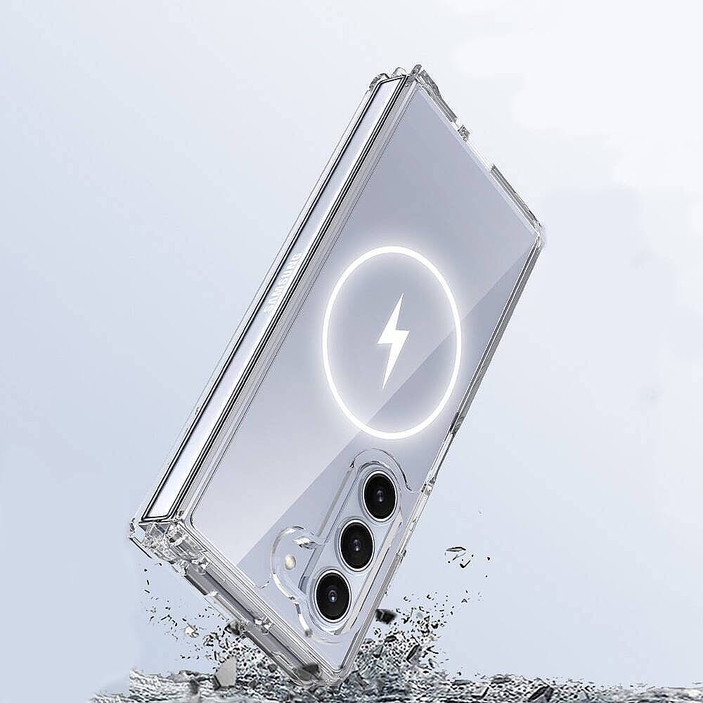 Galaxy Z Fold 6 Kılıf M-safe Şarj Özellikli Şeffaf Sert PC Zore Embos Kapak - 3