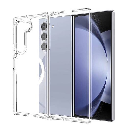 Galaxy Z Fold 6 Kılıf M-safe Şarj Özellikli Şeffaf Sert PC Zore Embos Kapak - 1