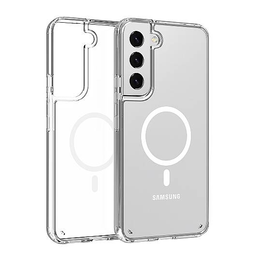 Galaxy S23 Plus Kılıf M-safe Şarj Özellikli Şeffaf Sert PC Zore Embos Kapak - 1