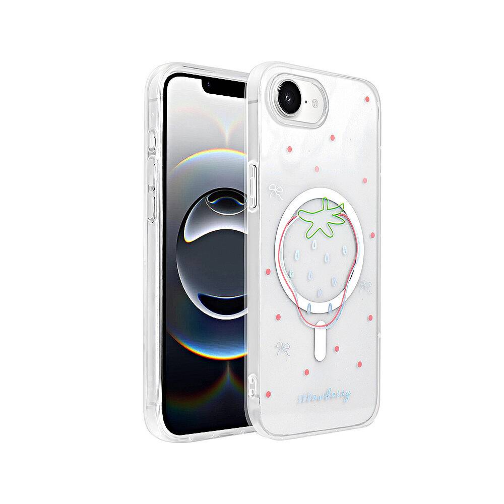 Apple iPhone 16E Kılıf M-Safe Şarj Özellikli Şeffaf Zore Folk Sert Kapak - 1