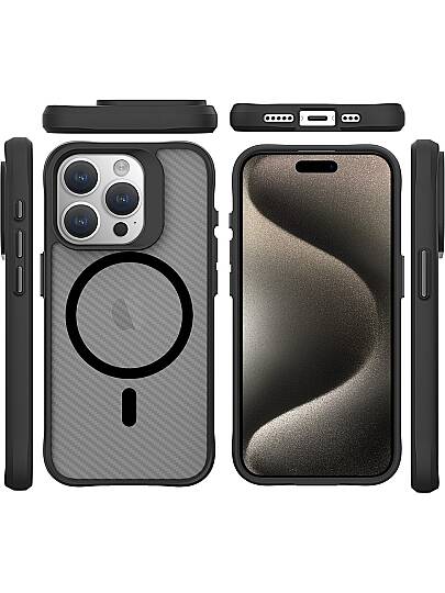 BİX-İPHONE 16 Promax  KILIF CARBON FİBER FORCE - 2