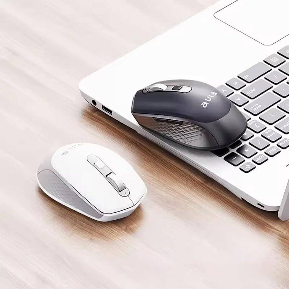 Aula AM204 Çift Modlu Bluetooth ve Kablosuz 1600DPI Şarj Edilebilir Optik Mouse Beyaz - 3