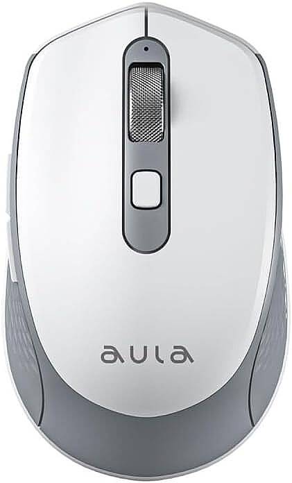 Aula AM204 Çift Modlu Bluetooth ve Kablosuz 1600DPI Şarj Edilebilir Optik Mouse Beyaz - 1