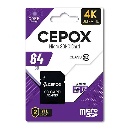 Cepox Premium 64GB Hafıza Kartı | U3 V30