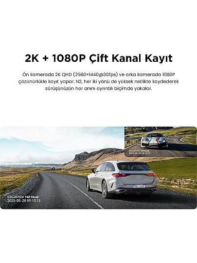 DDPAI N2 Dual 2K Araç Kamerası - 2