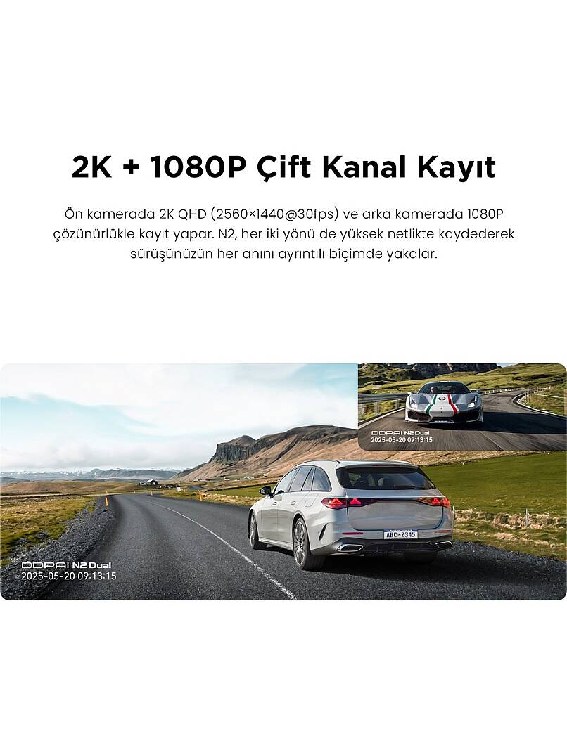 DDPAI N2 Dual 2K Araç Kamerası - 2