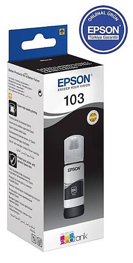 Epson 103 EcoTank 65 Ml Siyah ( Black ) Mürekkep Kartuş (Orjinal)