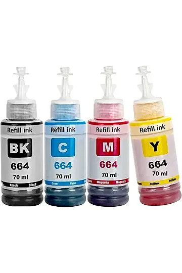 Epson 664 Ecotank 65 ml 4 Renk KUTULU Orijinal Mürekkep Seti