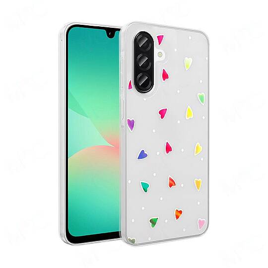 Galaxy A56 Kılıf Şeffaf Figürlü Zore Folk Sert Kapak-
