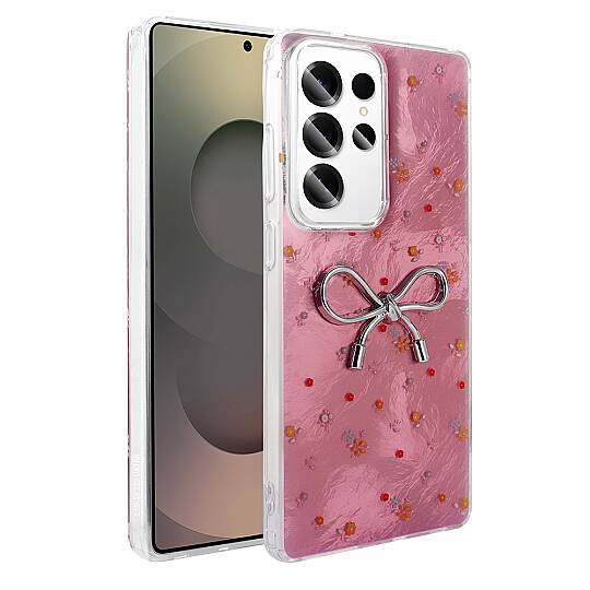 Galaxy S23 Ultra Kılıf Kamera Korumalı Figürlü Zore Ponti Silikon Kapak- Mor - 2