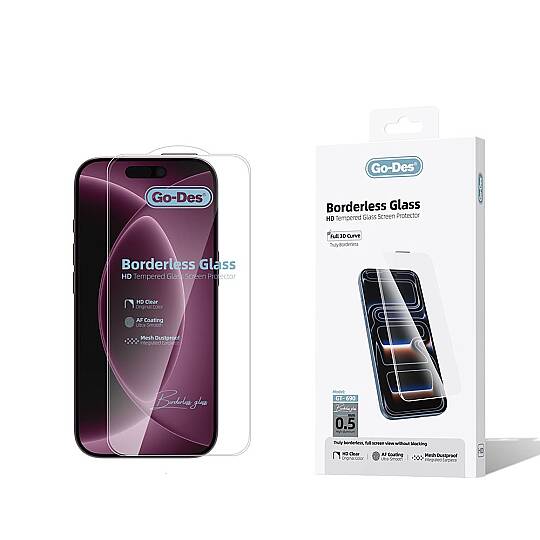 İPHONE 17 ŞEFFAF TEMPERLİ CAM-GO-DES BORDERLESS