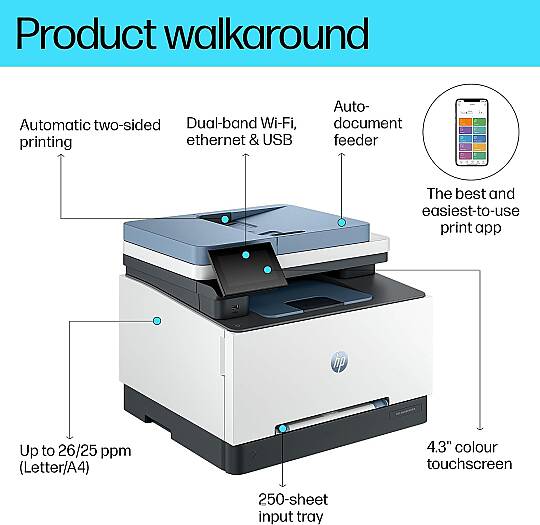 HP Color LaserJet Pro 499M8A 3303FDW Wi-Fi + Tarayıcı + Fotokopi + Faks Renkli Çok Fonksiyonlu Lazer Yazıcı - 4