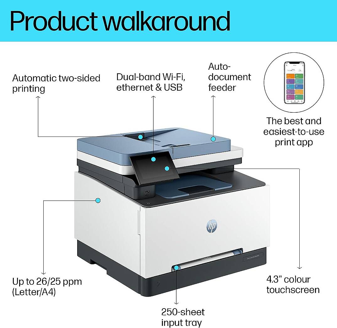 HP Color LaserJet Pro 499M8A 3303FDW Wi-Fi + Tarayıcı + Fotokopi + Faks Renkli Çok Fonksiyonlu Lazer Yazıcı - 4