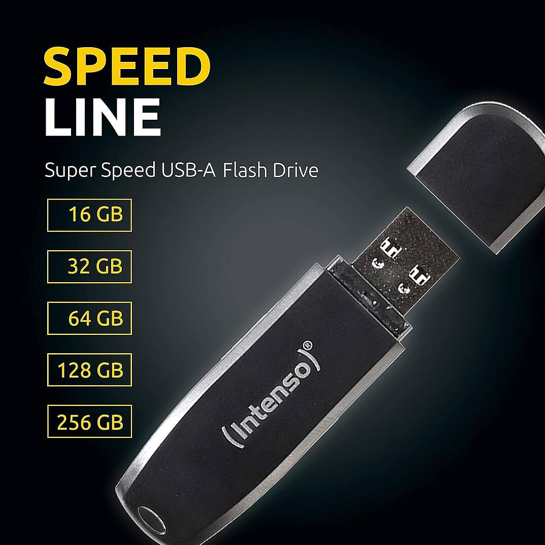 INTENSO SUPER SPEED LINE 64GB USB 3.2 GEN.1X1 USB BELLEK 3533490 SIYAH - 3