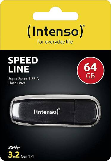 INTENSO SUPER SPEED LINE 64GB USB 3.2 GEN.1X1 USB BELLEK 3533490 SIYAH - 2