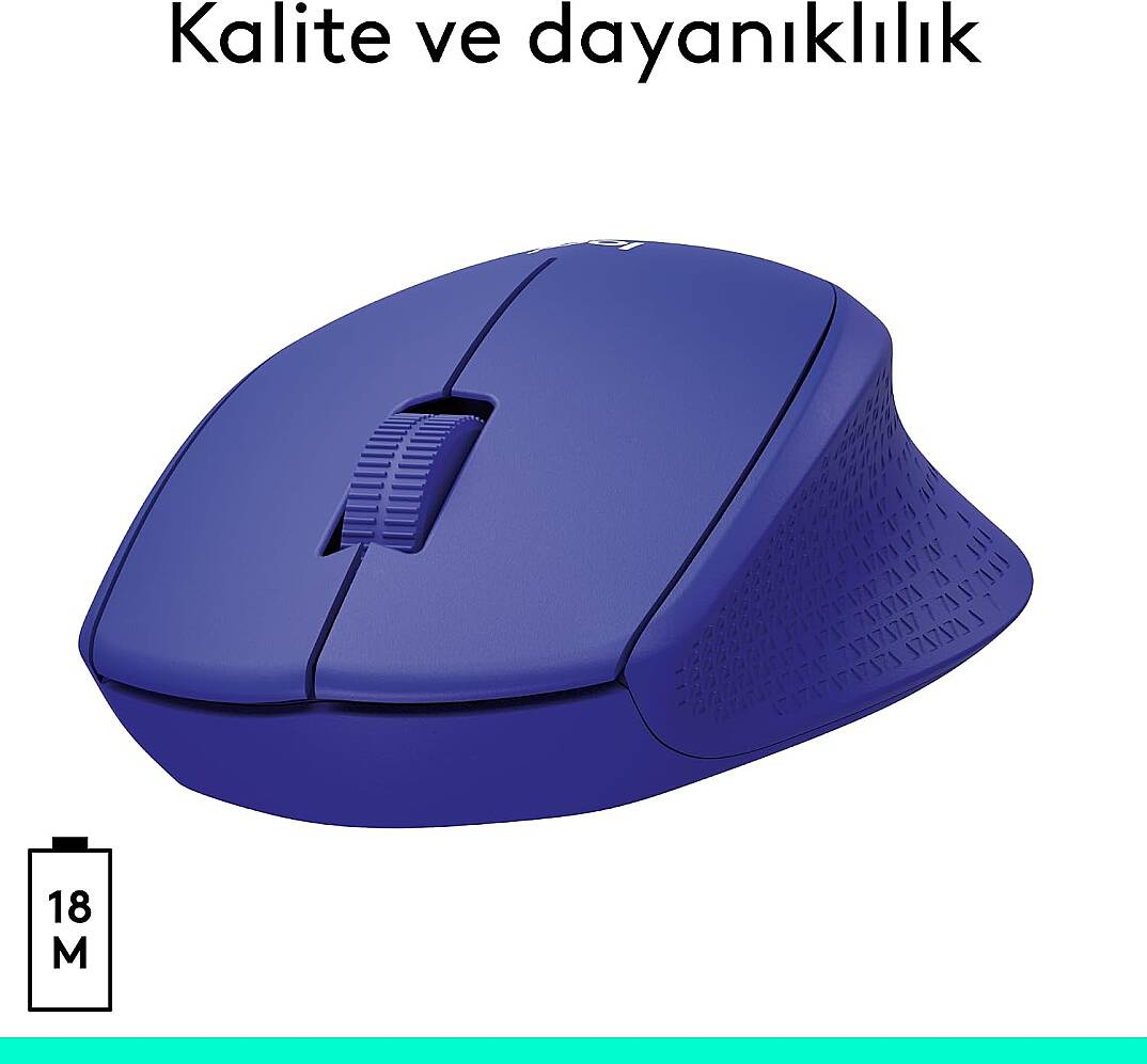 Logitech M330 Sessiz Kablosuz Optik Mouse - Mavi - 2