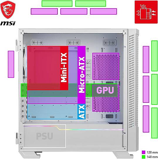 MSI MPG Velox 100R White TG ARGB ATX Mid - 4