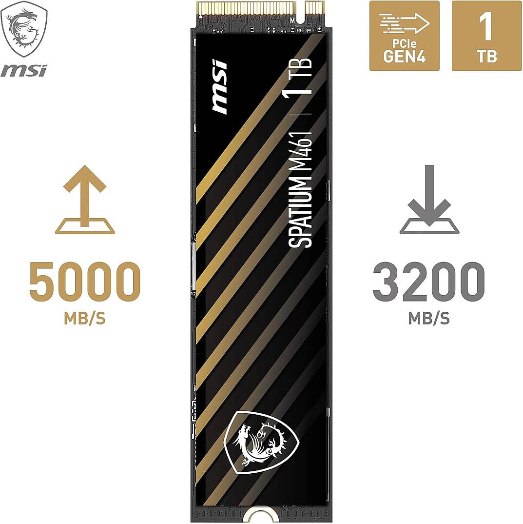MSI SPATIUM M461 1TB NVME M.2 SSD - 3