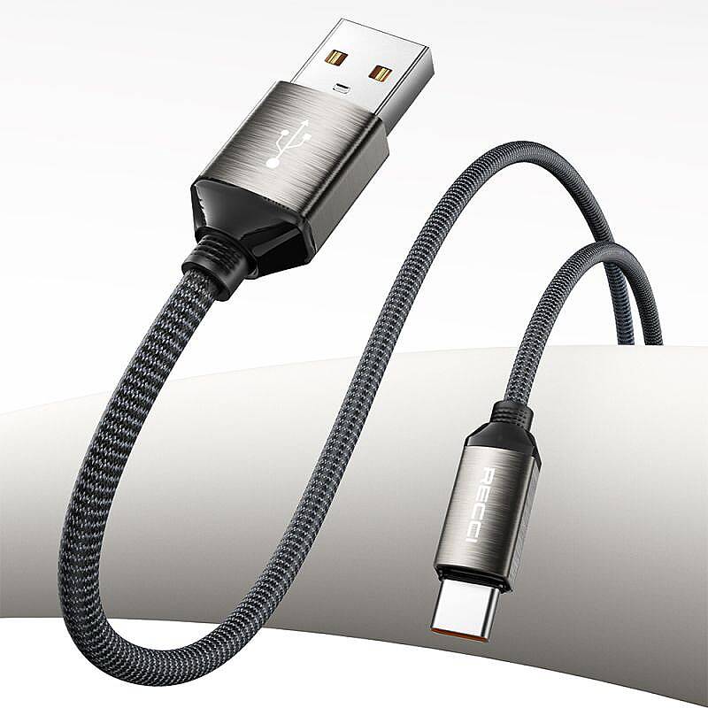 Recci- RS35C 6A 1M Type-C Kablo -Gray - 2