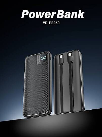 VEN-DENS VD-PB060 POWERBANK 10000Mah BLACK