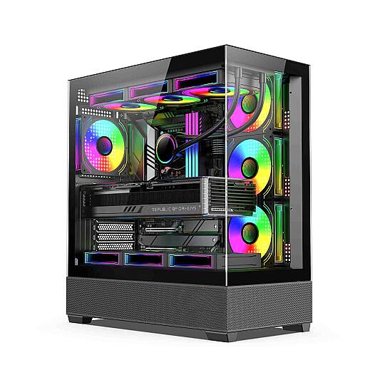 Zoko Alpha Siyah 7x12cm Kumandalı Argb Fanlı Gaming Akvaryum Kasa