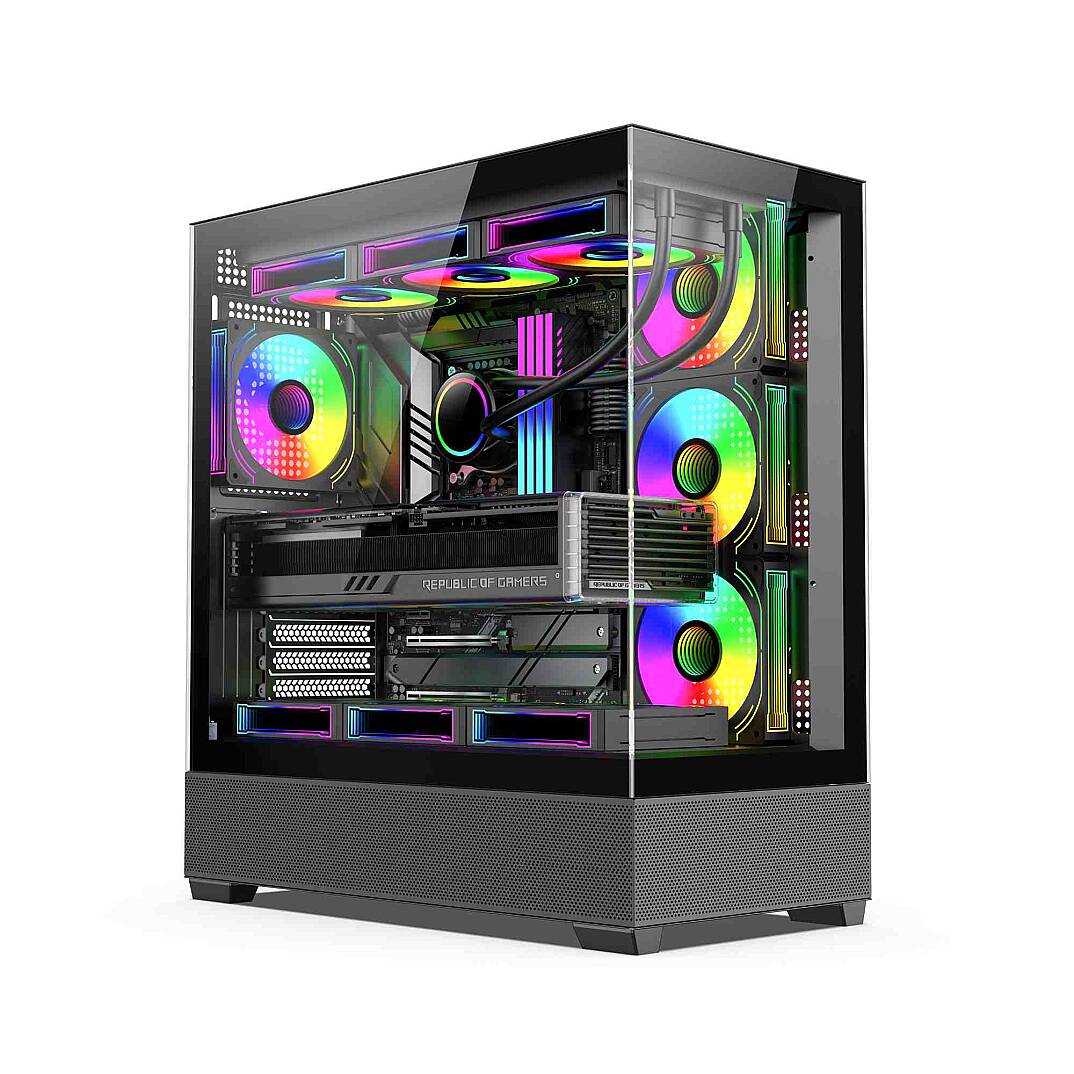 Zoko Alpha Siyah 7x12cm Kumandalı Argb Fanlı Gaming Akvaryum Kasa - 1