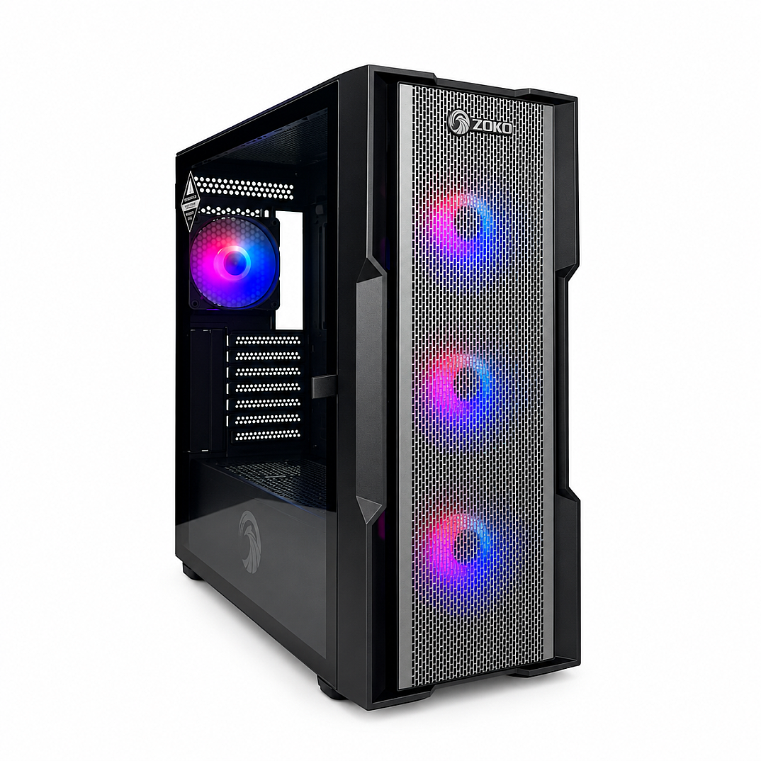Zoko Amiral DK431 4x12 Cm ARGB Fanlı Mesh Panel Temperli Cam E-ATX Bilgisayar Kasası - 1